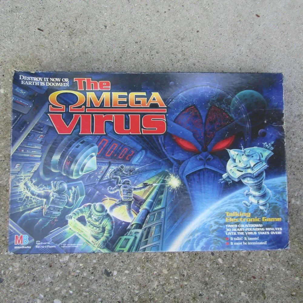 Vintage 1993 Milton Bradley The Omega Virus Talking Electronic Board Game MB